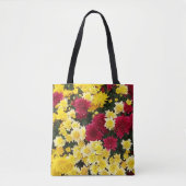 Verbluffende Red Gold Autumn Chrysanthemum Flowers Tote Bag (Voorkant)