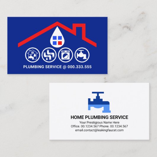 Verbluffende Red Roof Lijst Handyman Tools Visitekaartje (Voorkant / Achterkant)