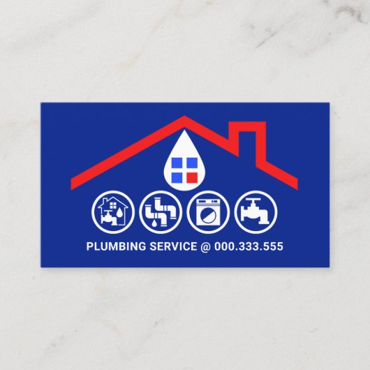 Verbluffende Red Roof Lijst Handyman Tools Visitekaartje (Voorkant)