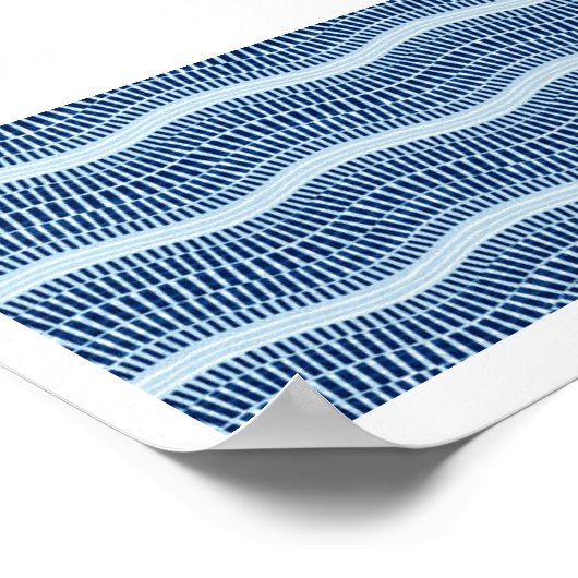 Verbluffende rimpelblauwe wateroptische illusie poster (Hoek)