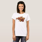 Verbluffende Rode Abstracte Appel Trendy T-shirt (Voorkant volledig)