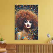Verbluffende Rode Bombardeuse Drag Queen Portret Canvas Afdruk (Insitu (Woonkamer))