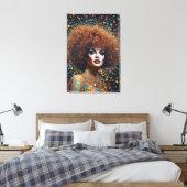 Verbluffende Rode Bombardeuse Drag Queen Portret Canvas Afdruk (Insitu (Slaapkamer))