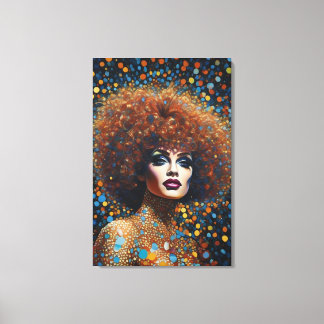 Verbluffende Rode Bombardeuse Drag Queen Portret Canvas Afdruk