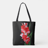 Verbluffende rode en witte Gladiolus-zwaardgelilie Tote Bag (Achterkant)