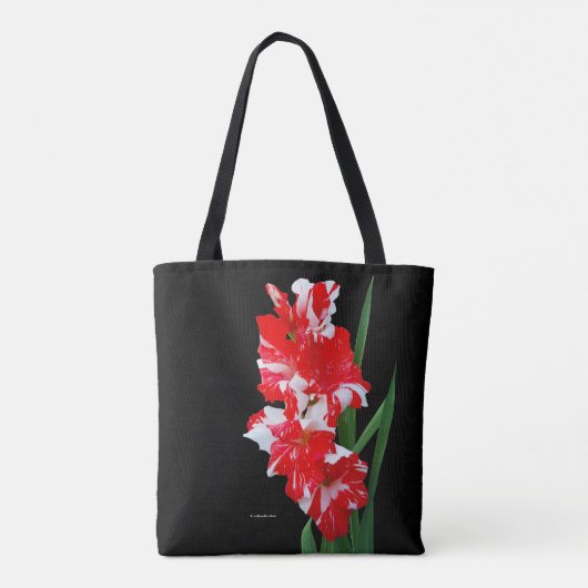 Verbluffende rode en witte Gladiolus-zwaardgelilie Tote Bag (Achterkant)