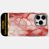 Verbluffende rode en witte marmeren patronen Case-Mate iPhone case (Achterkant (horizontaal))