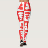 Verbluffende rode en witte steentjes patroon leggings (Achterkant)