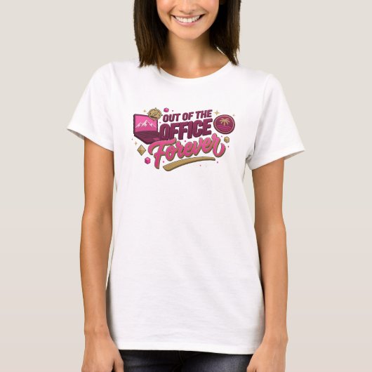 Verbluffende Rode OUT OF OFFICE Draagbare Kunst T-shirt (Voorkant)