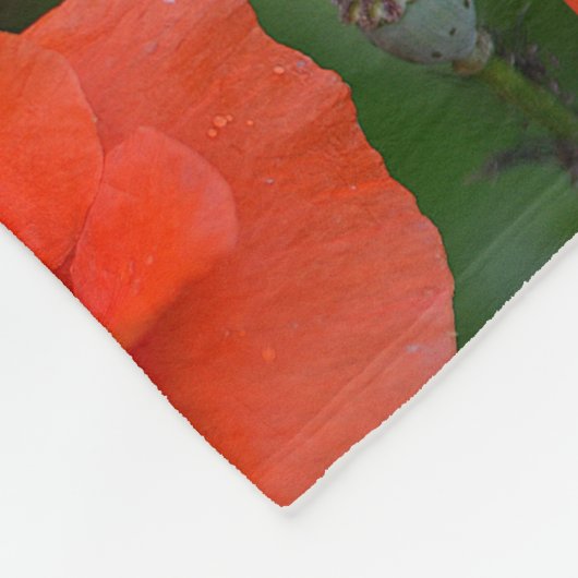 Verbluffende rode papavers fleece deken (Hoek)