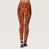 Verbluffende rode papavers leggings (Achterkant)