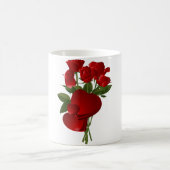 Verbluffende rode rozen en harten koffiemok (Center)