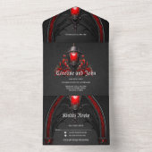 Verbluffende rode rozen en poortontwerp all in one uitnodiging (Binnen)