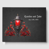 Verbluffende rode rozen en poortontwerp. gastenboek (Voorkant)