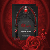 Verbluffende rode rozen en poortontwerp kaart