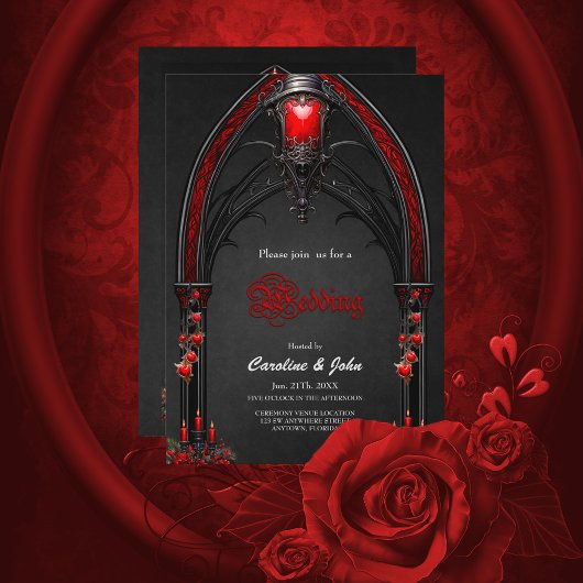 Verbluffende rode rozen en poortontwerp kaart