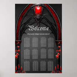 Verbluffende rode rozen en poortontwerp poster