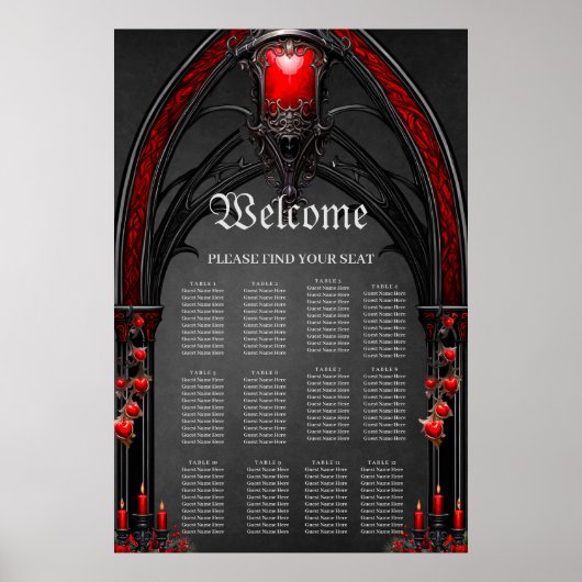 Verbluffende rode rozen en poortontwerp poster (Voorkant)