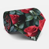 Verbluffende rode rozen formele stropdas (Opgerold)