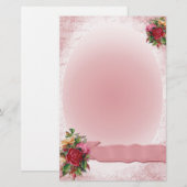 Verbluffende  rode rozenroze roze lint briefpapier (Voorkant / Achterkant)