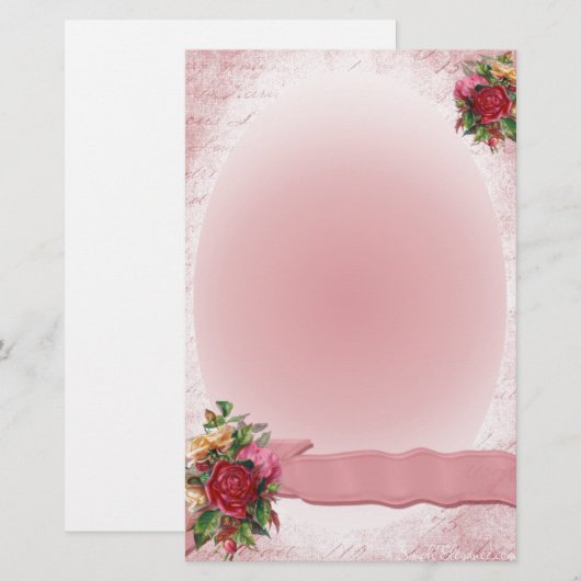 Verbluffende  rode rozenroze roze lint briefpapier (Voorkant / Achterkant)