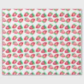 Verbluffende rode Waterverf aardbeien Cadeaupapier (Vlak)