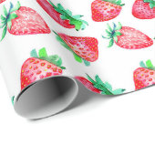 Verbluffende rode Waterverf aardbeien Cadeaupapier (Rol Hoek)