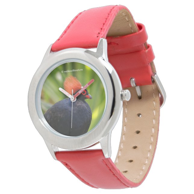 Verbluffende Rol-Roul Crested Wood Partridge Bird Horloge (Gekanteld)