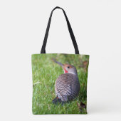 Verbluffende Rood-Shafted Northern Flicker op het  Tote Bag (Achterkant)