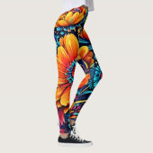 Verbluffende Roos bloemkleur Leggings (Rechts)