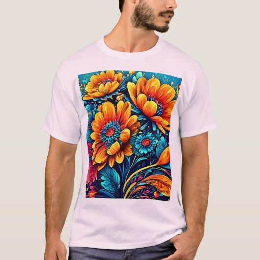 Verbluffende Roos bloemkleur T-shirt (Voorkant)