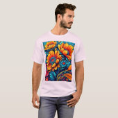 Verbluffende Roos bloemkleur T-shirt (Voorkant volledig)