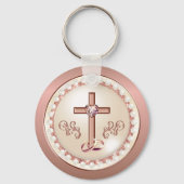 Verbluffende Roos Gold, Christelijke bruiloft voor Sleutelhanger (Achterkant)