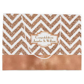 Verbluffende Roos Gold Custom Weddenschap Gift Bag Large Cadeautasje (Achterkant)