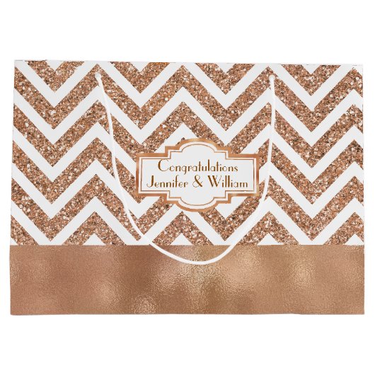 Verbluffende Roos Gold Custom Weddenschap Gift Bag Large Cadeautasje (Achterkant)