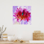 Verbluffende roze Cactus Dahlia Poster (Keuken)