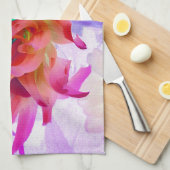 Verbluffende roze Cactus Dahlia Theedoek (Quarter Fold)