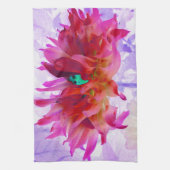 Verbluffende roze Cactus Dahlia Theedoek (Verticaal)