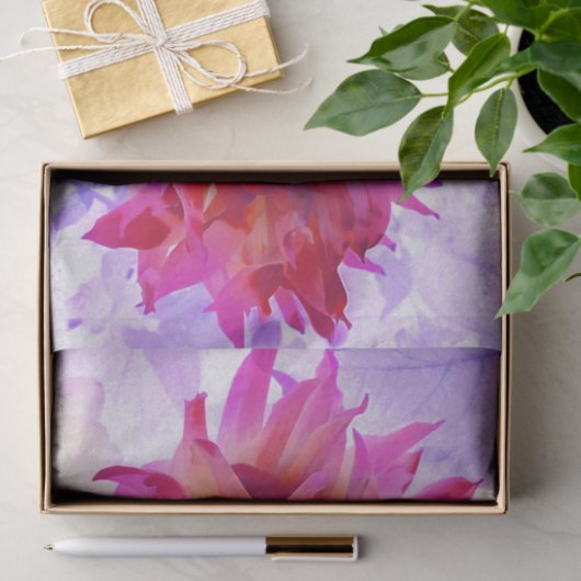 Verbluffende roze Cactus Dahlia Tissuepapier (Geschenk)