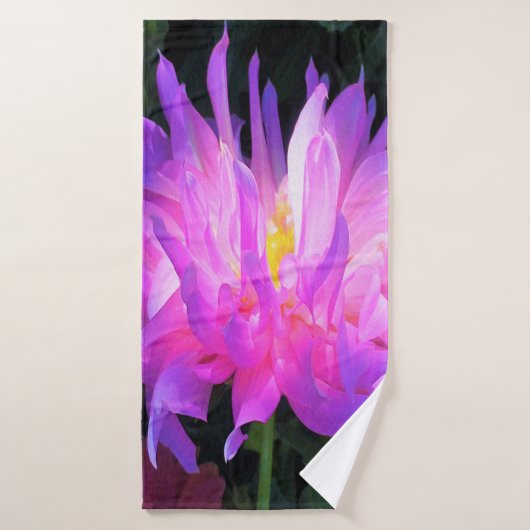 Verbluffende roze en Paarse Cactus Dahlia Badhanddoek (Badhanddoek)