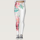 Verbluffende roze en rode rozen leggings (Voorkant)