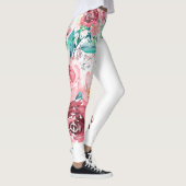 Verbluffende roze en rode rozen leggings (Rechts)