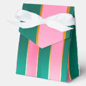 Verbluffende roze & groene moderne strepen bedankdoosjes (Voorkant)