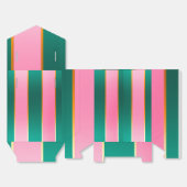 Verbluffende roze & groene moderne strepen bedankdoosjes (Ongevouwen)