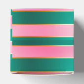 Verbluffende roze & groene moderne strepen bedankdoosjes (Bovenkant)