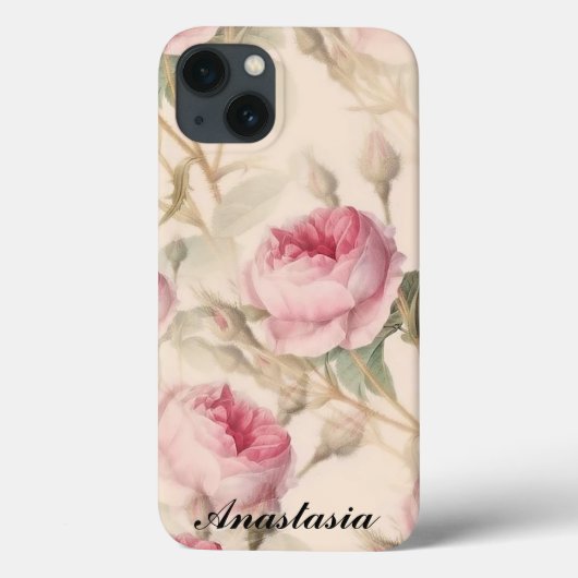 Verbluffende roze rozen met jouw naam Case-Mate iPhone case (Achterkant)