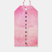Verbluffende roze Waterverf Cadeaulabel (Achterkant)