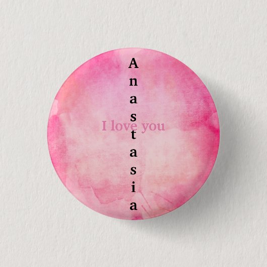 Verbluffende roze Waterverf Ronde Button 3,2 Cm (Voorkant)