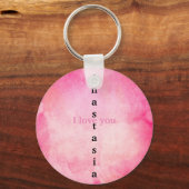 Verbluffende roze Waterverf Sleutelhanger (Voorkant)