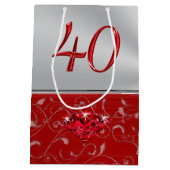Verbluffende Ruby 40th Jubileum Cadeautassen Medium Cadeauzakje (Achterkant)